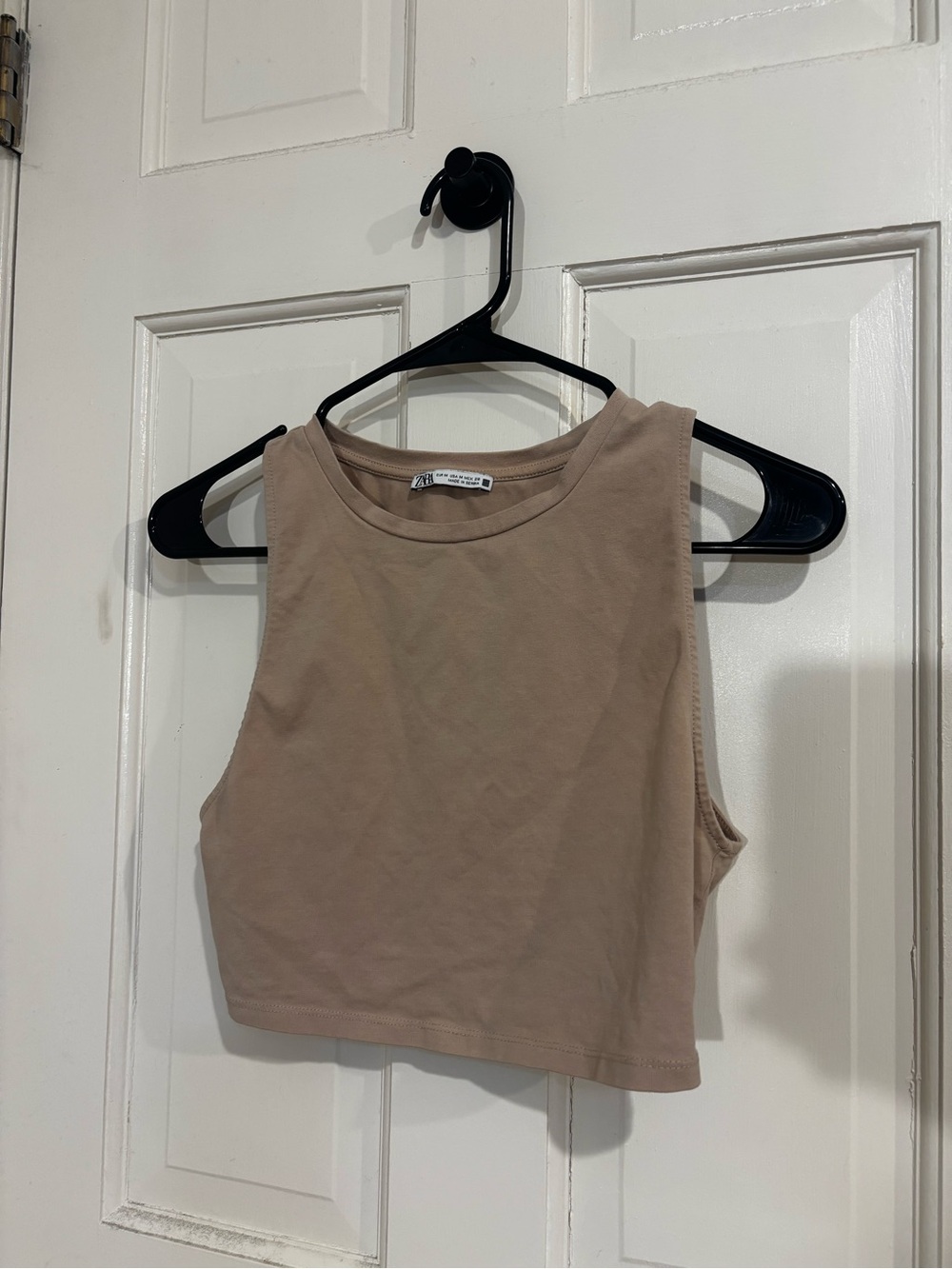Zara Tan Cropped Tank Top